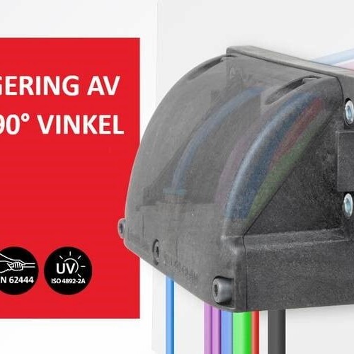 Ny delbar 90° kabelgenomföring