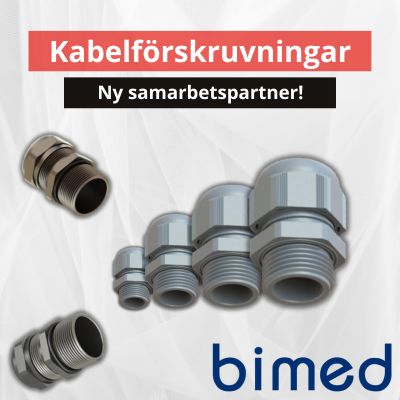 Kabelförskruvningar - Ny samarbetspartner Bimed