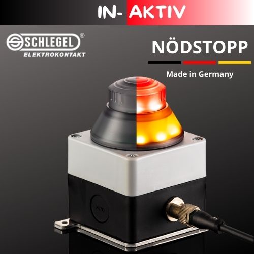 Nödstopp med belyst statusindikation