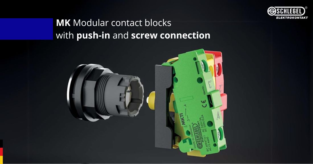 Modular contact blocks with push-in and screw connection