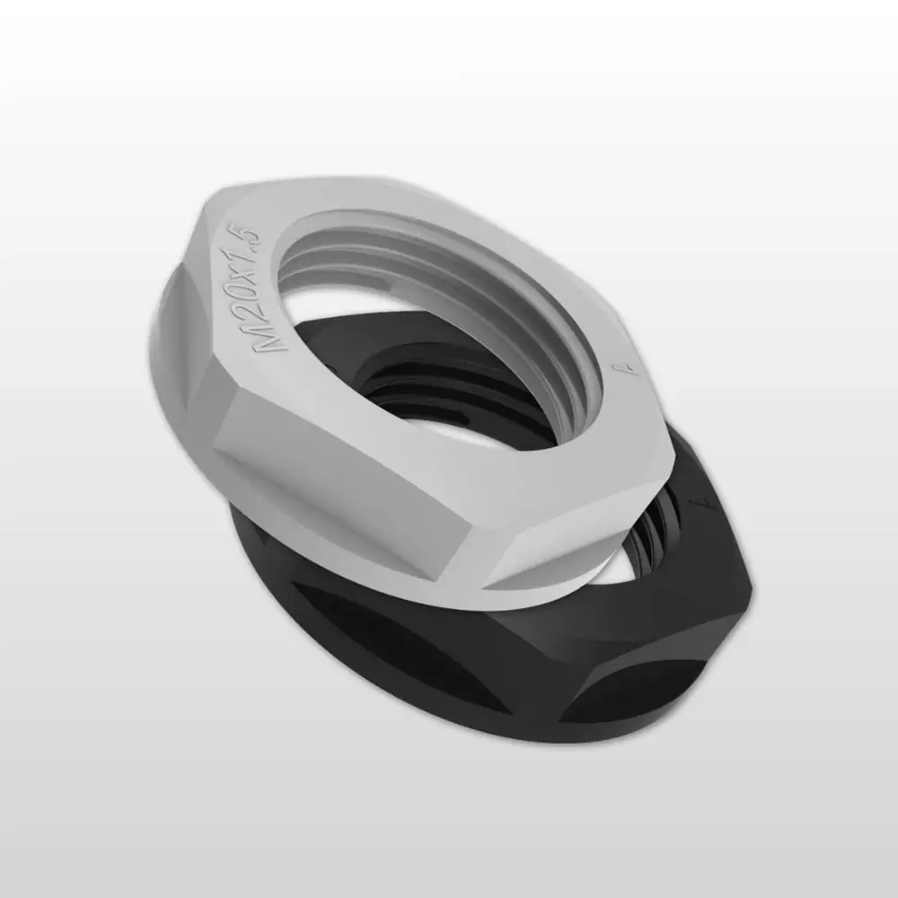 Lock nut with collar in Polyamide 1